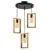 Opviq Luster Rectangle Triple B Glass, Crni