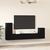 TV Kabinet za Zid Zidne 3 pcs Crni hrast Konstruirano drvo