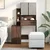 Vidaxl Toaletna mizica z omarico rjava hrast 80x35x132 cm