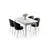 HANAH HOME Rasklopivi trpezarijski sto i stolice (5 delova) Asfel White Anthracite