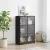 Visoka komoda s vratima crna 68x37x109 cm konstruirano drvo