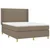 Krevet box spring s madracem LED smeđesivi 140x190 cm tkanina