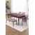 Hanah Home trpezarijski set Pir, sto, 4 stolice i klupa, ploča u dekoru drveta Baroque, roze tkanina Babyface