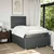 Vidaxl Box spring postelja z vzmetnico temno siva 120x190 cm blago