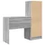 Stol s ladicama s policom s pohranom 2 pcs Siva Sonoma