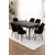 Hanah Home trpezarijski set Pir, sto i 6 stolica, ploča u dekoru drveta Baroque, crna tkanina Babyface