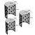 Hanah Home Set klub stolova, 3 komada Stil Metal Ferforje Krem-Crni
