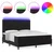 LED Box Spring Krevet s madracem Crna 180 x 200 cm tkanina