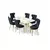 HANAH HOME Rasklopivi trpezarijski sto i stolice (7 delova) Esla White Marble Gold Anthracite