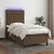 vidaXL vidaXL Box spring postelja z vzmetnico LED temno rjava 100x200cm blago, (20894659)