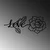 Wallity Zidna dekoracija Love And Flower, 80x33 cm, 1.5 mm, Crna