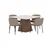 Venture Design Jedilna miza in stol komplet Cael kvadratna miza in stoli Edina 120x120x75 cm rjava