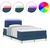 LED Box Spring Krevet s LED trakama Plava 120 x 200 cm tkanina