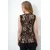 Trend Alacati Stili Ženska bluza bez rukava Alc-X13729, Okrugli izrez, Crno-bež