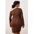 Trendyol Curve Ženska haljina Tbbaw26Ah00093, Braon