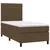Vidaxl Box spring postelja z vzmetnico LED temno rjava 90x190 cm blago