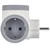 Delilec 2x, 1xUSB-A+1xUSB-C, belo-sivo