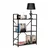 ModernHome loft polica sa 3 nivoa i metalnim okvirom, crna