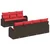 Set sofe 8 pcs Smeđa i crvena Poliester