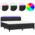 Krevet box spring s madracem LED crni 160x200cm od umjetne kože
