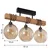 Brilagi - Plafonski luster WOOD GLASS 3xE27/60W/230V borovina/crna/zadimljeno braon