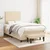 Vidaxl Box spring postelja z vzmetnico krem 120x190 cm blago