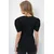 Trend Alacati Stili Ženska bluza kratkih rukava Alc-X13520, V-izrez, Crna