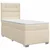 vidaXL Postelja boxspring z vzmetnico Krem 100 x 200 cm Blago