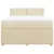 Vidaxl Box spring postelja z vzmetnico krem 140x190 cm blago