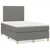 vidaXL Box spring postelja z vzmetnico LED temno siva 120x190 cm blago