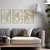 WallXpert metalni zidni ukras RT-NMD-072, linijski cvetovi magnolije u 3 rama, 3 dela, 58,5 x 41 cm, zlatni