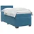 vidaXL Postelja boxspring z vzmetnico Temno modra 90 x 200 cm Žamet
