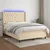 Vidaxl Box spring postelja z vzmetnico LED krem 140x200 cm blago