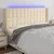 Vidaxl LED posteljno vzglavje krem 203x16x118/128 cm blago