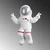 Wallity Zidna dekoracija Peace Sign Astronaut-2, 35cmx47cmx10cm, Bela