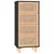 Komoda crna 40x30x90 cm masivna borovina i prirodni ratan