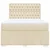Vidaxl Box spring postelja z vzmetnico krem 140x200 cm blago