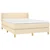 Vidaxl Box spring postelja z vzmetnico krem 140x200 cm blago