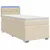 vidaXL Postelja boxspring z vzmetnico Krem 90 x 200 cm Blago