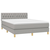 vidaXL Box spring postelja z vzmetnico LED sv. siva 140x200 cm blago
