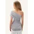 Trend Alacati Stili Ženska bluza bez rukava Alc-X13468, Brod izrez, Siva