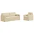 Set sofe 2 pcs Krema 198 x 78 x 80 cm tkanina