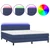 Krevet box spring s madracem LED plavi 160x200 cm od tkanine