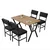 HANAH HOME Set Trpezarijski sto i 4 stolice Dubai Anthracite Walnut
