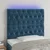 Vidaxl LED posteljno vzglavje temno modro 100x7x118/128 cm žamet