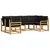 Set vanjskih sofa s jastukom 6 pcs Bijela i crna