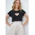 Trend Alacati Stili Ženska bluza kratkih rukava Alc-X13591, Okrugli izrez, Crna