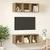 Set TV komoda Zidne 2 pcs Umjetnički hrast 37 x 37 x 107 cm