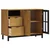 Komoda sa staklenim vratima FLAM 110x40x80 cm masivna borovina