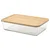 IKEA 365+ Posuda za hranu s poklopcem, veliko pravougaono/staklo bambus, 3.1 l